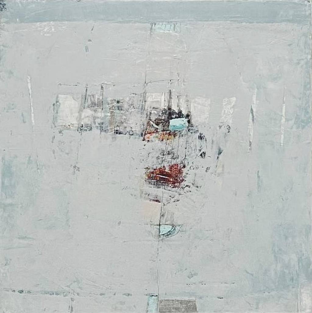 Immersion, 50x50cm., cold wax, 2023