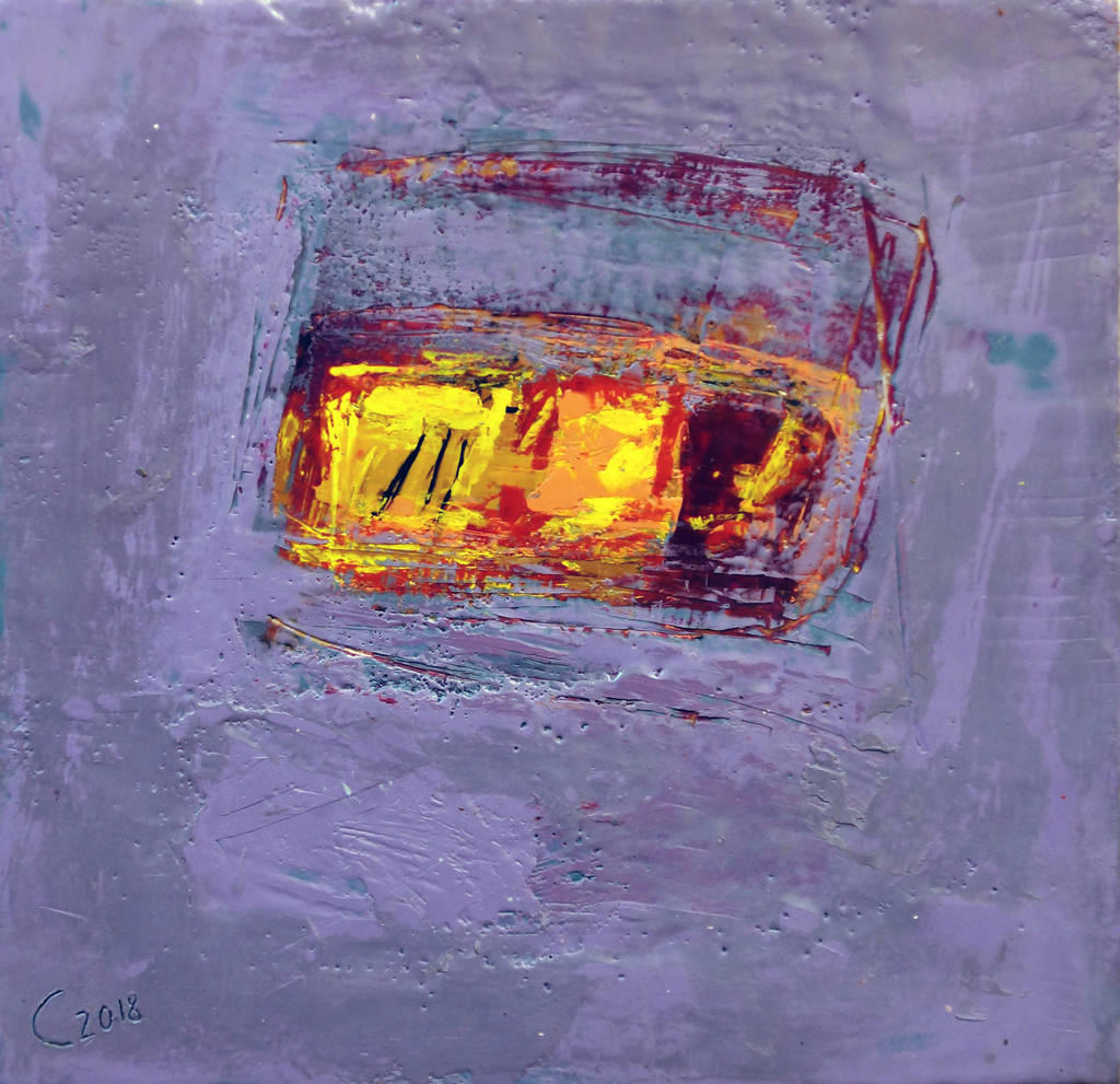 Red Iron, 30x30cm, encaustic, 2018