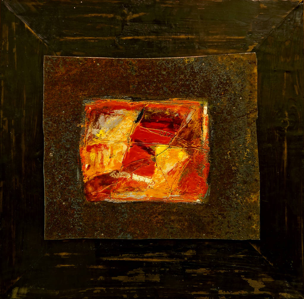 August, 30x30cm, encaustic, 2018