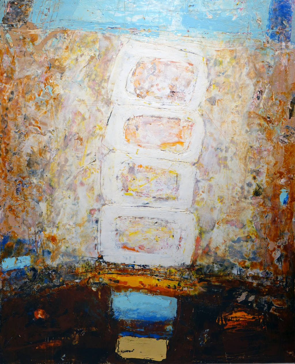 Ascent, 100x80cm, encaustic, 2018