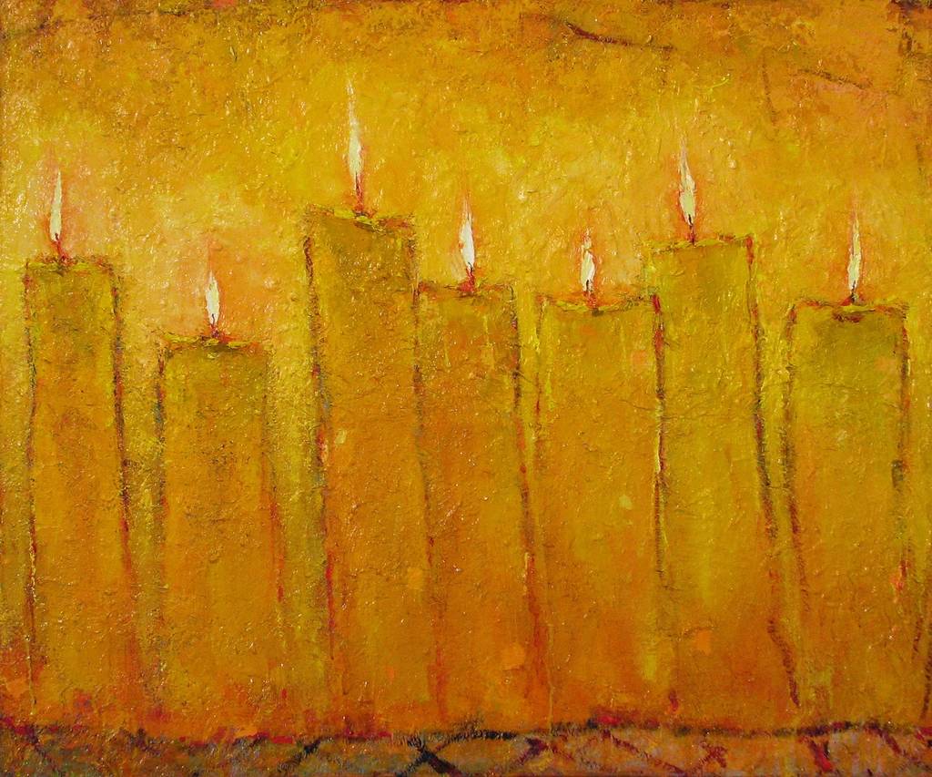 Seven Candles, 100x100cm, oil on canvas, 2013
