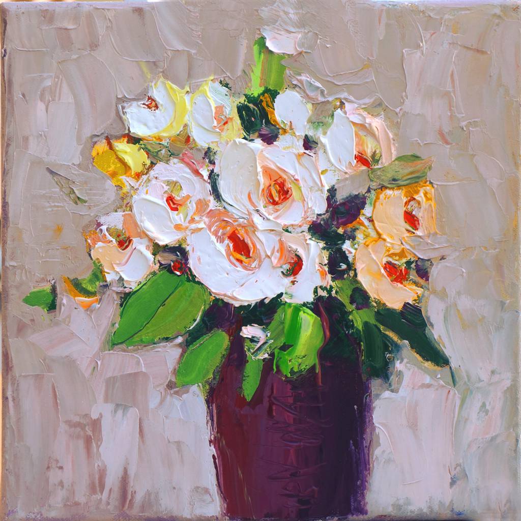 Bouquet, 25x25cm, oil on canvas, 2019