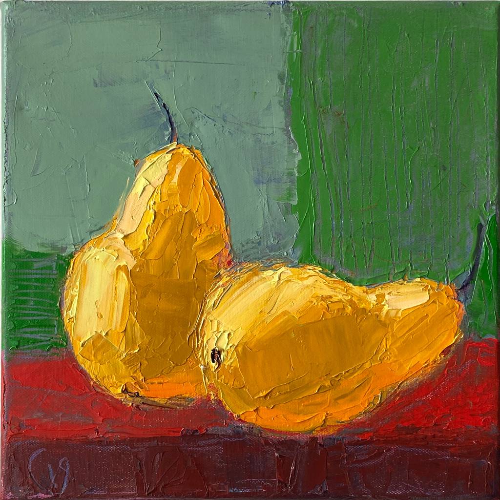 Pears, 25x25cm, oil on canvas, 2019