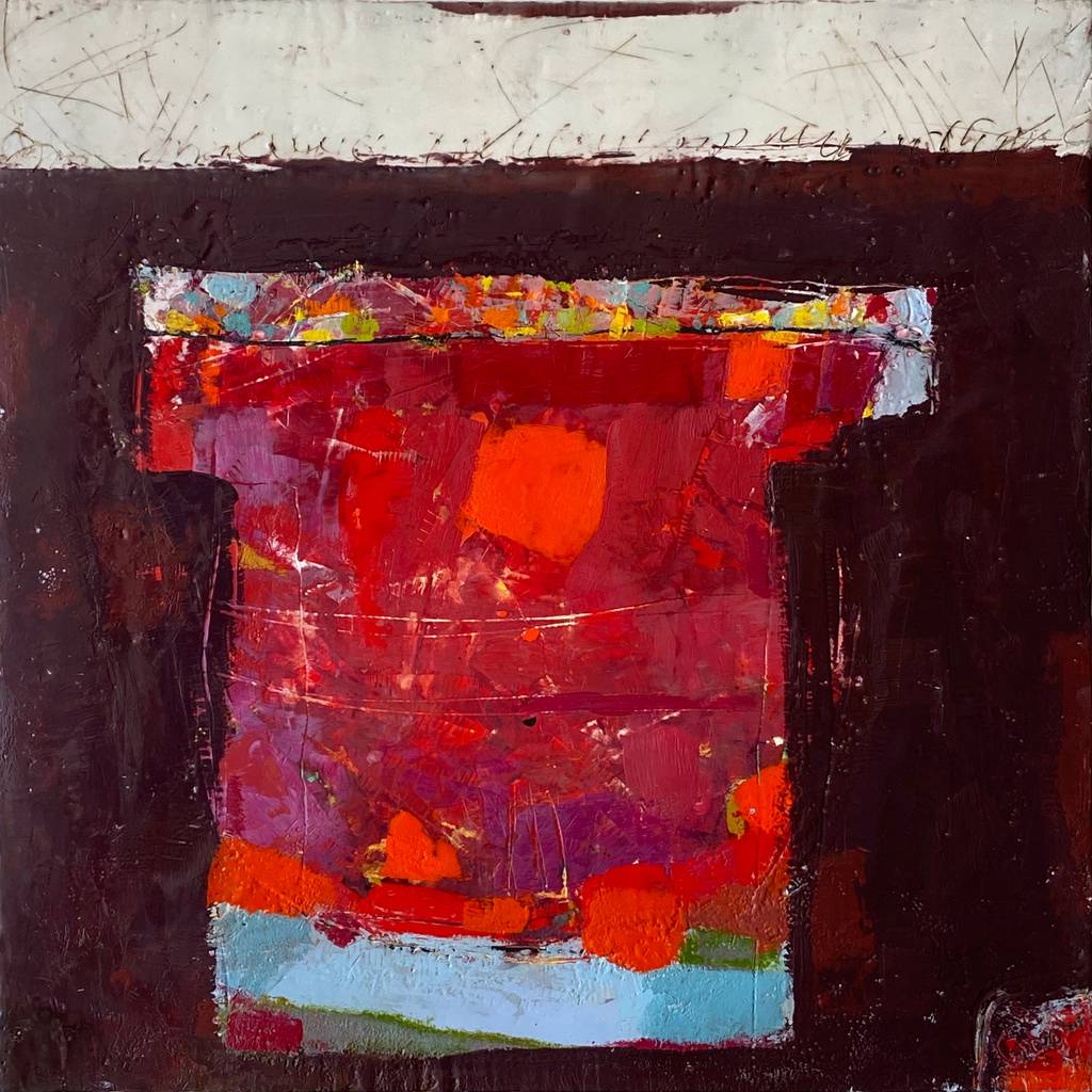 Waiting For Holiday, 61x61cm, encaustic, 2020