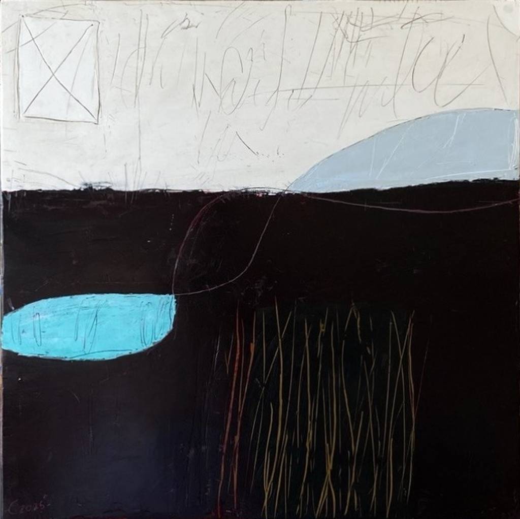 Immersion, 50x50cm., encaustic, 2026