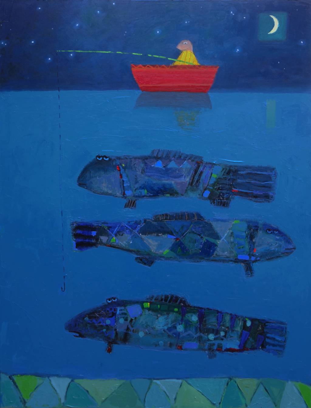 Night Fisher, 121x91cm., Oil on Canvas, 2019
