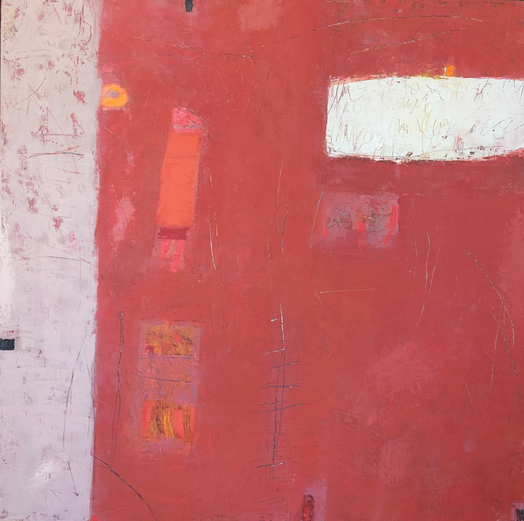 Season of Postponed Books, 110x110cm., cold wax, 2026