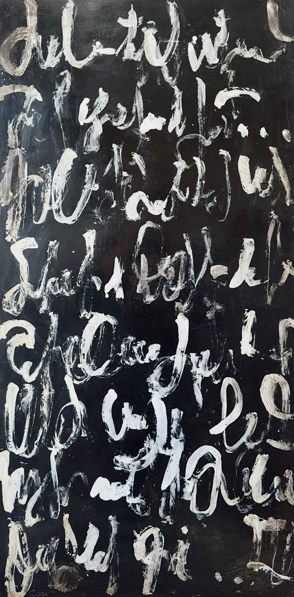 The Unspoken Word, 130x65cm., encaustic, 2026