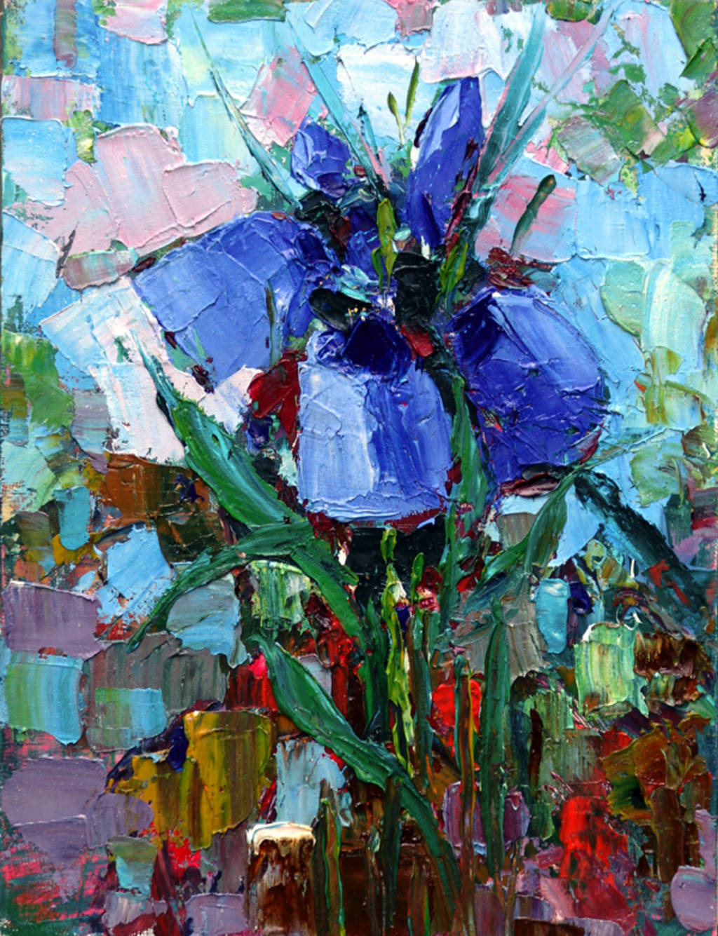 Blue Flowers, 40x30cm, oil on canvas, 2012