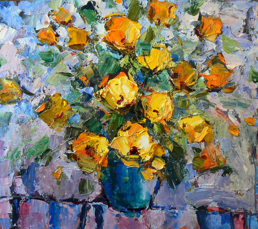 Yellow Flowers, 100x85cm., oil on canvas, 2015