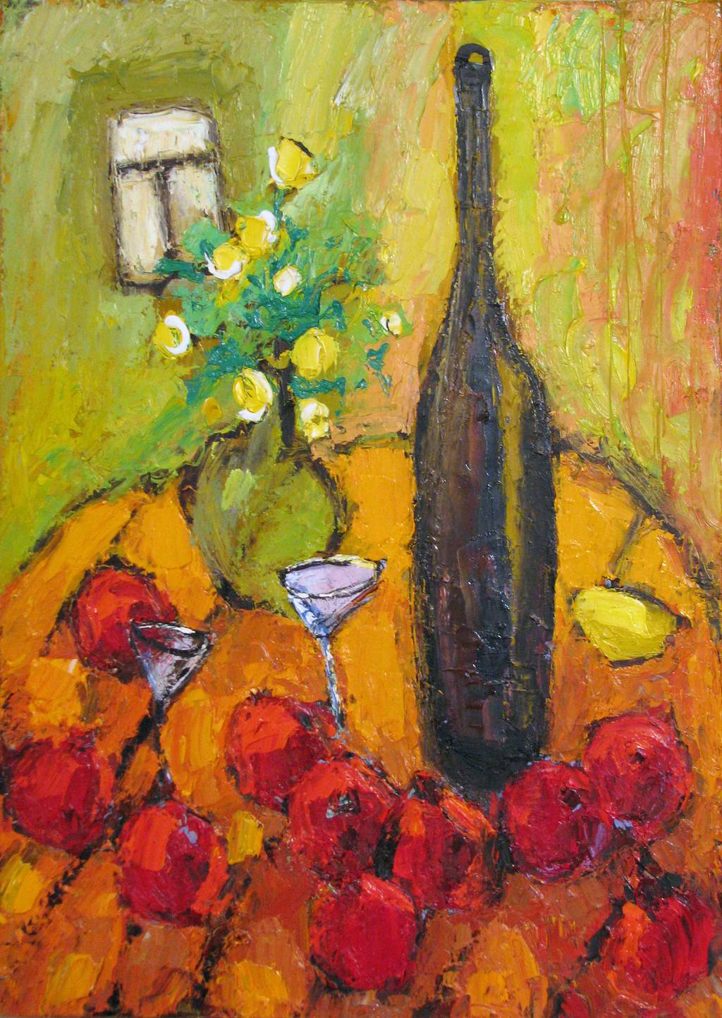 Still Life with Pomegranates, 80x60cm., oil on canvas, 2013