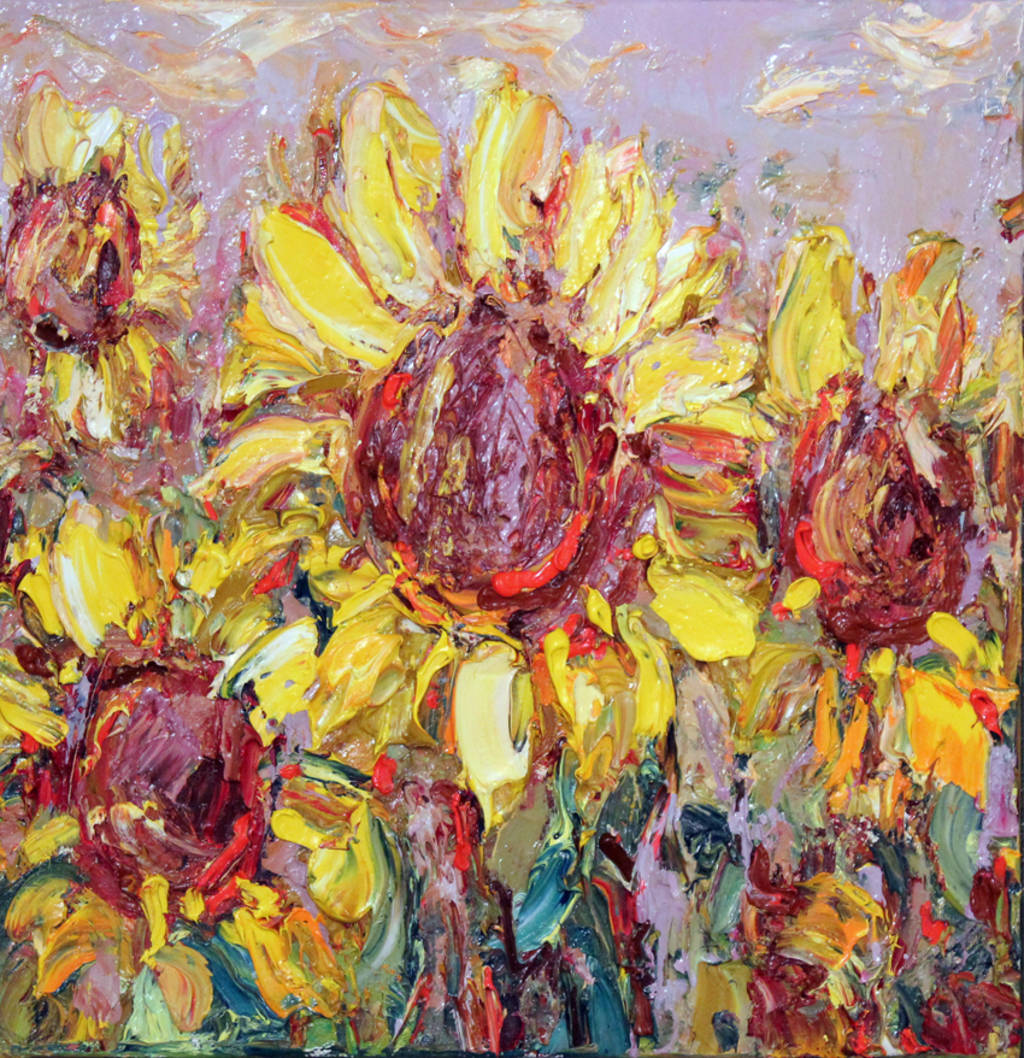 Sunflowers, 100x100cm, oil on canvas, 2015