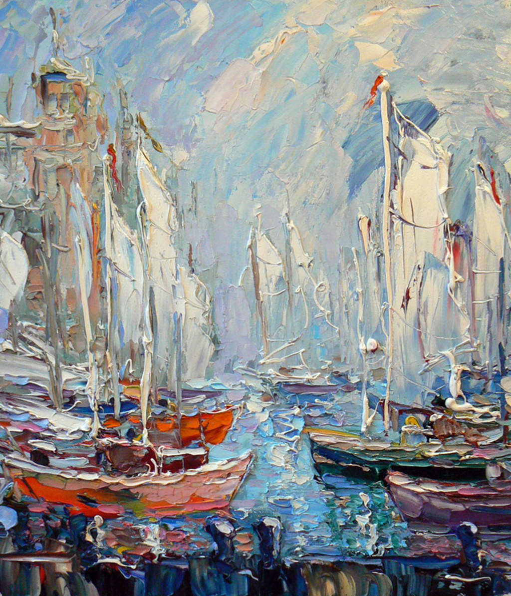 Yachts1, 70x60cm, oil on canvas, 2014